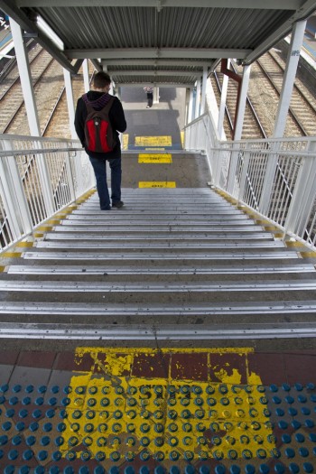 Taking the stairs at Redfern station (Photo: Sandra Beeston)