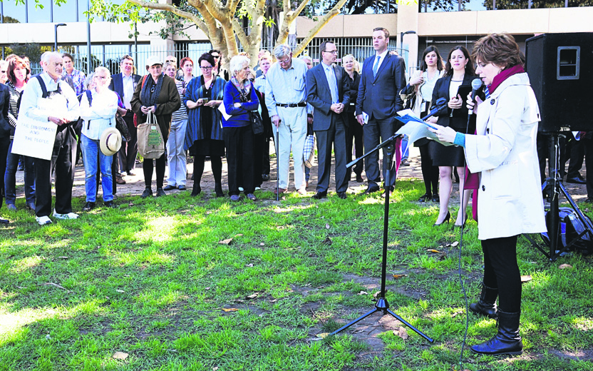 Corinne Fisher addresses the crowd (Photo: Virginia Minh)