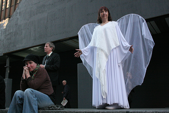 A Peace Angel at the prayer vigil in Martin Place (Photo: Andrew Collis)