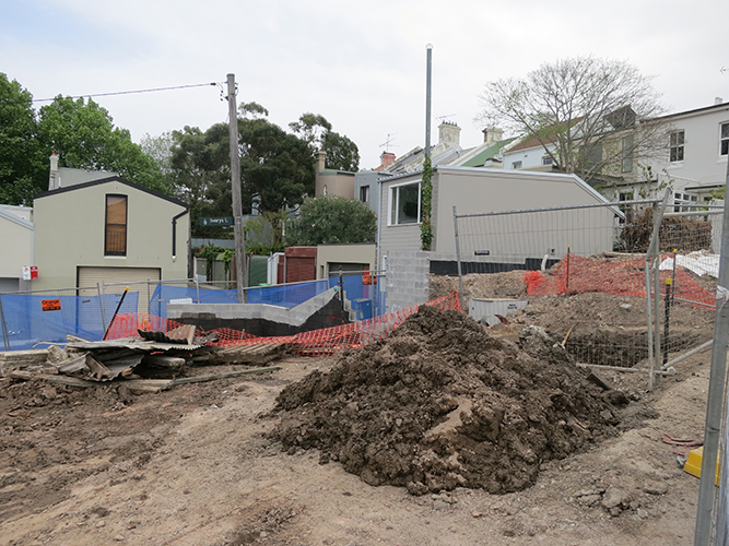Vibrations from excavation close to houses is causing damage and headaches for residents (Photo: Bruce Lay)