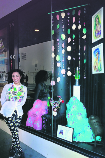 The artist with her installation at Social-Laneway (Photo: Supplied)