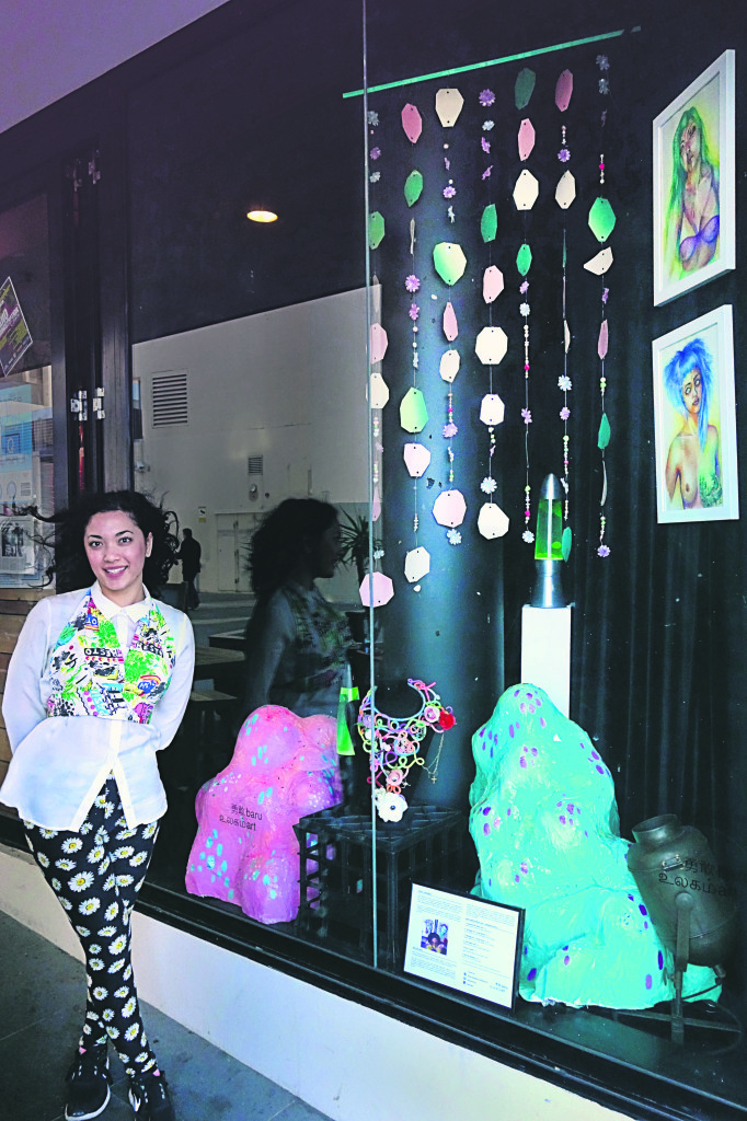 The artist with her installation at Social-Laneway (Photo: Supplied)