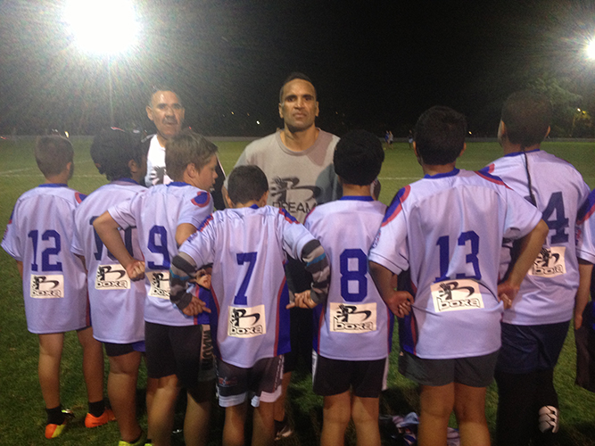 Anthony Mundine and some of the kids from the Rovers club, showing Boxa has their back! (Photo: Supplied)