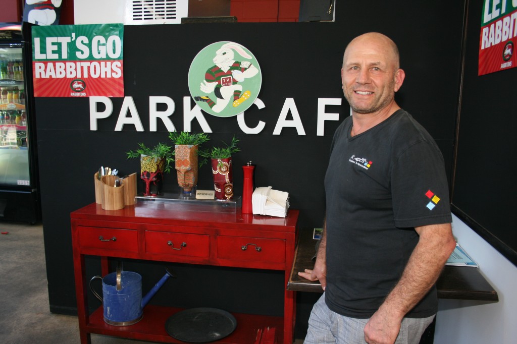 Harry Azar at the Park Café in Redfern (Photo: Claire Mahjoub)