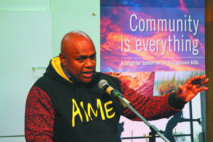Shane Phillips, Tribal Warrior CEO, at the Redfern launch of Community is Everything. Photo: Lyn Turnbull