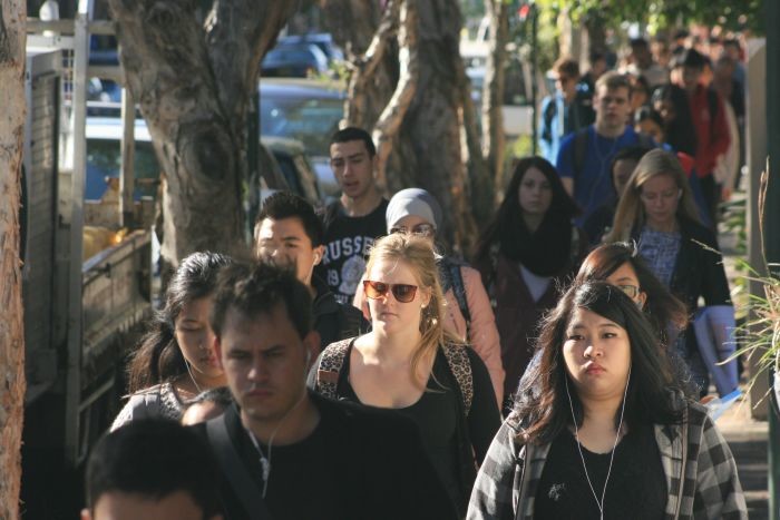 Pedestrian trafic on Lawson Street, Redfern. Photo: Claire Mahjoub