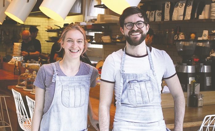 Kristina Knaggs and Troy Byrnes at Gratia in Surry Hills Photo: Andrew Boerma