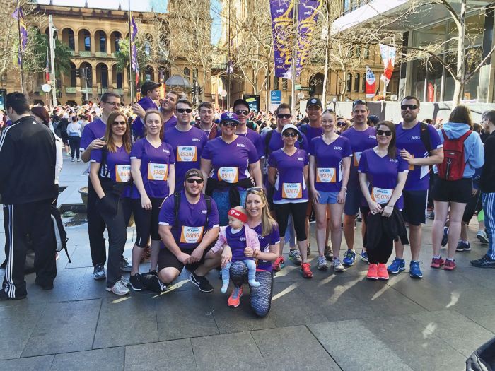 Jem Computer Systems' team ran in the City2Surf in support of their managing director's son who has a rare form of uncontrolled epilepsy Photo: Epilepsy Action Australia