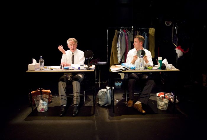 John Gaden (left) and Akos Armont take the audience backstage to encounter. Photo: Helen White