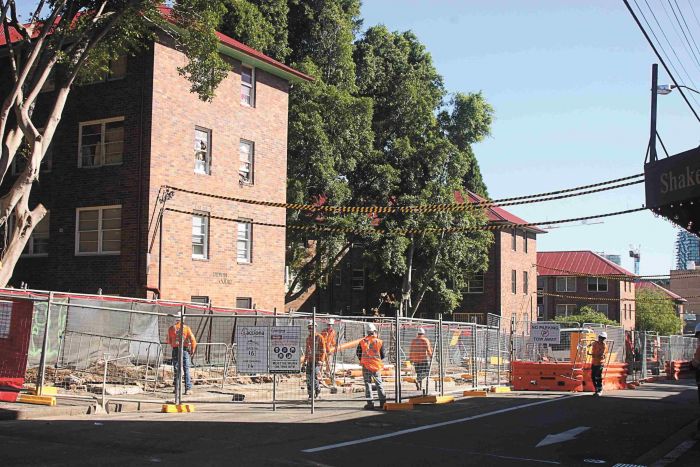 Northcott windows overlooking light rail construction work Photo: Peter Murphy