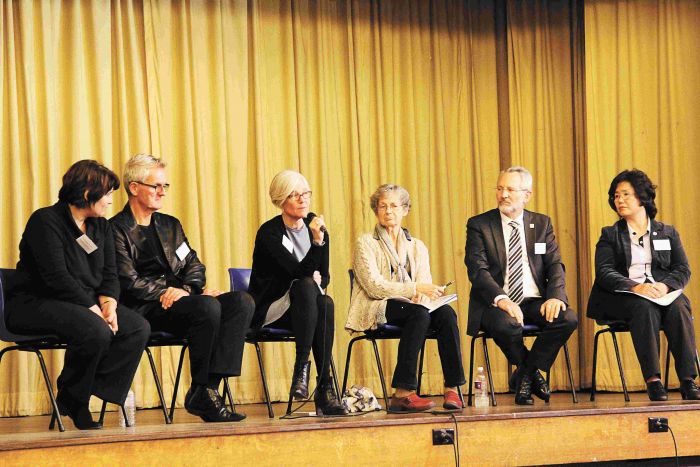 L-R: Dr Marianne Jauncey (Medical Director, Uniting Medically Supervised Injecting Centre), Greg Denham (Executive Officer, Yarra Drug & Health Forum), Prof. Alison Ritter (Director, Drug Policy Modelling Program at UNSW), Marion McConnell (Family & Friends for drug law reform), Rev. Keith Hamilton (CEO, Parramatta Mission) and Rev. Myung Hwa Park (Moderator, Uniting Church in Australia Synod of NSW/ACT) Photo: Lyn Turnbull