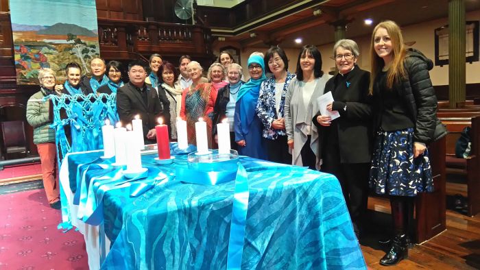 Participants in the multi-faith service to mark Blue Knot Day 2016 Photo: supplied