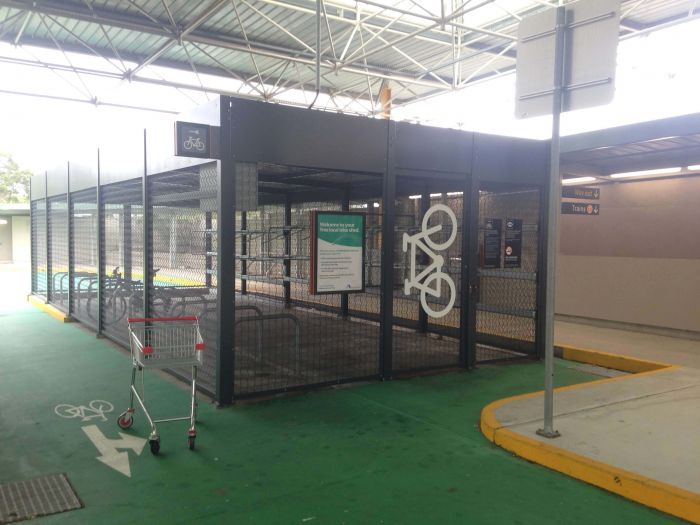 Bike cage like this one at Edgecliff coming to Redfern by end of 2018. Photo: Lyn Turnbull