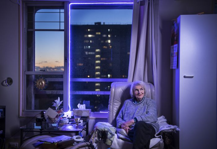 Matavai resident Fiona Mangold in her home. Sadly, Fiona passed away in early November. She is sorely missed. Photo: Nic Walker